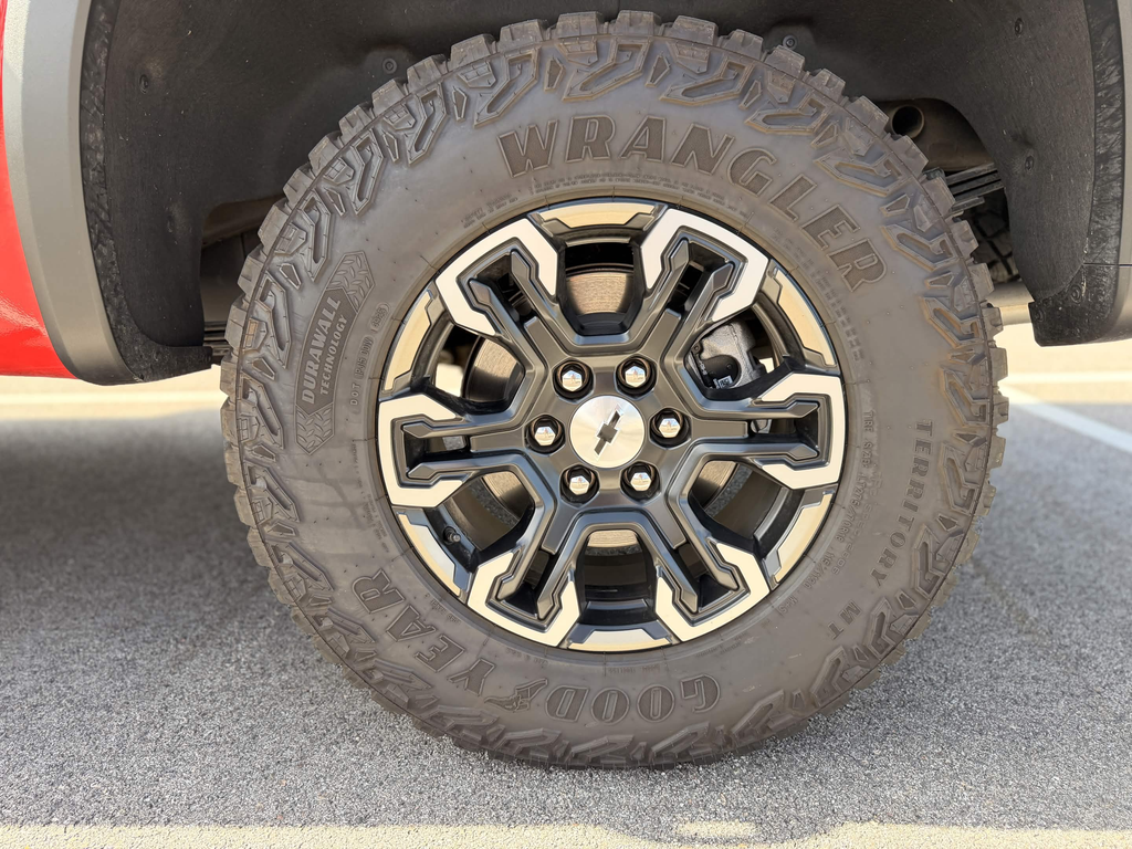 Goodyear Wrangler Territory mud-terrain tire on the black ZR2 wheel of the 2026 Chevrolet Silverado ZR2