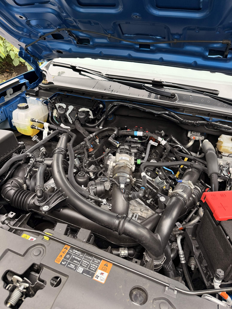 2.7-liter twin-turbo EcoBoost V6 under the hood of the 2026 Ford Ranger XLT