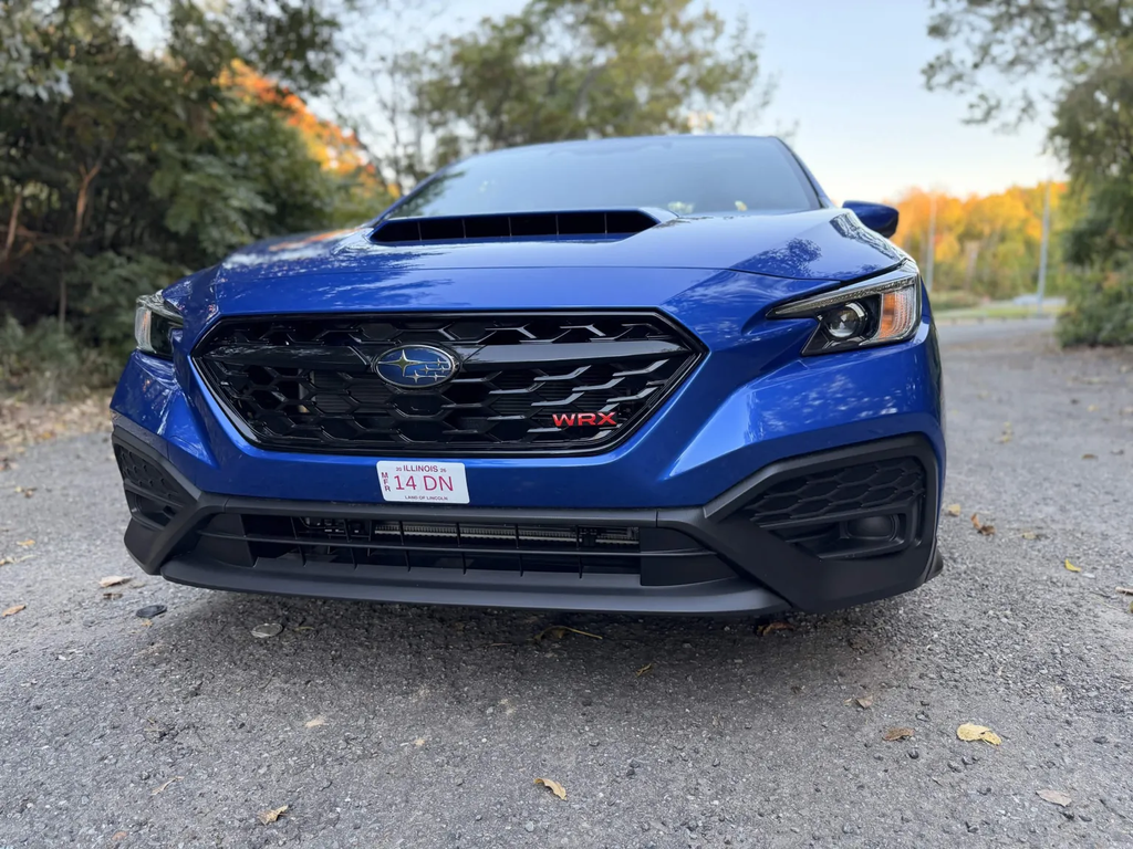 2026 Subaru WRX base front end with hood scoop and gloss black grille